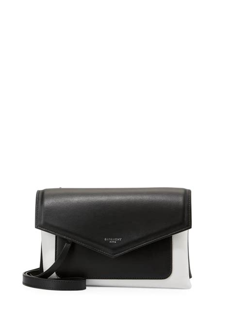 Givenchy Duetto Leather Crossbody Bag, Black/White 